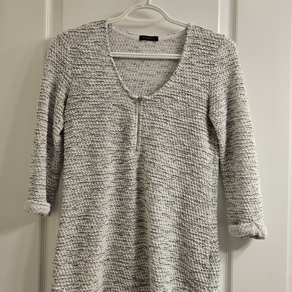Dynamite Black and White Knit Top